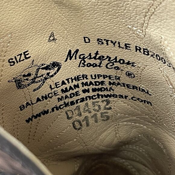 Masterson Boot Brown Black Leather Western Cowboy Boots Youth 4 D Style RB2003Y - Picture 14 of 15